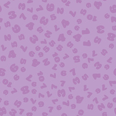 Seamless pattern of numbers. The numbers one, two, three, four, five, six, seven, eight, nine, ten in the pattern. Colorful and beautiful pattern pastel tones. Vector image.