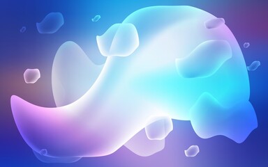 Light Pink, Blue vector background with liquid shapes. Creative illustration in halftone memphis style with gradient. Memphis design for your web site.