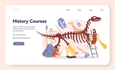 History concept web banner or landing page. History school