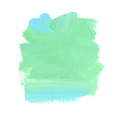 Green-blue brush stroke acrylic paint abstract art design. Messy pained background. Image.