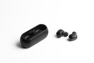 Bluetooth headphone on a white background .