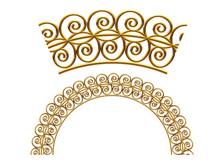 Ornament. Curved segment with fourtyfive degree angle. Combinable with a straight or ninety degree version. Search term Paul