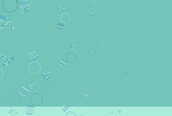 Light Blue, Green vector background with triangles, circles.