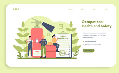 OSHA concept web banner or landing page. Occupational safety