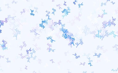 Light BLUE vector natural background with branches.