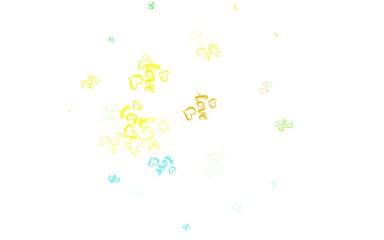 Light Multicolor vector texture with lovely hearts.