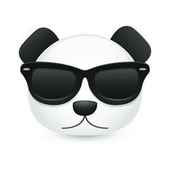 Panda Bear with Sunglasses. A Jungle Animal Emoji. A Illustration Face 3d Color. © josepperianes