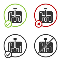 Obraz premium Black Gear shifter icon isolated on white background. Transmission icon. Circle button. Vector Illustration