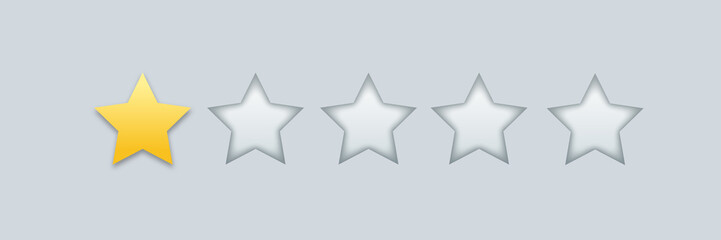 Obraz premium Vector illustration of Golden stars for review of product rating on a white background, for web sites and mobile applications
