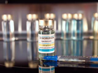 Vial of Doxorubicin and syringe