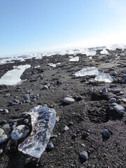 Ice on a beach in Iceland
