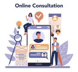 UX UI designer online service or platform. App interface