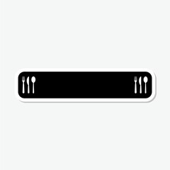 Food banner sticker isolated on gray background
