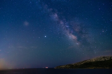 Fototapeta na wymiar Milky Way in Sounio, Greece