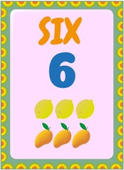 Preschool and toddler math with mango and lemon design