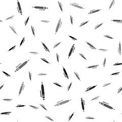 Black Pen icon isolated seamless pattern on white background.  Vector Illustration