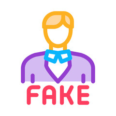 man fake photo icon vector. man fake photo sign. color symbol illustration