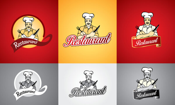Happy Cafe, restaurant, food vector logo design vector. Restaurant And Chef logo for Cook Elements And Food Labels. Restaurant illustration
