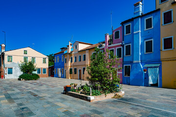 Fototapeta na wymiar Colorful houses in Burano, venice