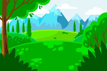 Fototapeta premium mountains glade landscape