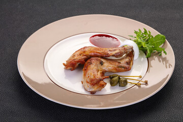 Roasted rabbit legs