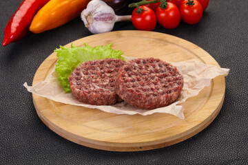 Raw burger cutlet