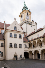 Fototapeta na wymiar Tourist information center and city museum in Bratislava old town.