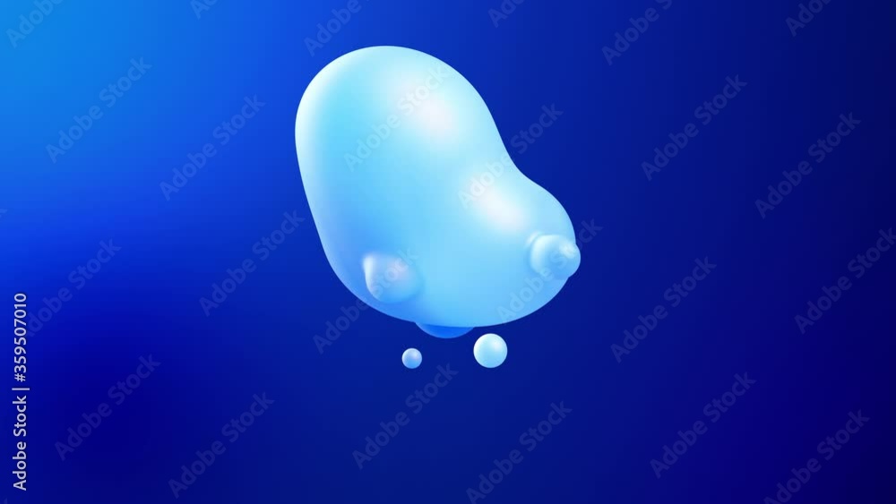 Poster 3d abstract background with droplets of molten wax merge and fly apart drops in liquid. subsurface s