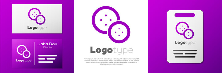 Logotype Sewing button for clothes icon isolated on white background. Clothing button. Logo design template element. Vector Illustration