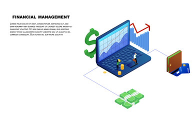 Financial management isometric illustration