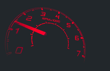 Driver's cockpit ; speedometer on dashboard - colorful light in black, copy space for your abstract...