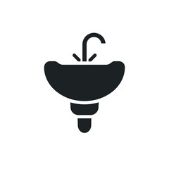 sink faucet vector glyph flat icon