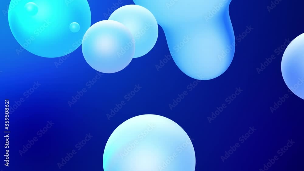 Poster 3d abstract background with droplets of molten wax merge and fly apart drops in liquid. subsurface s
