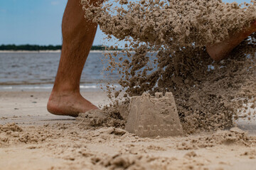 kicking sand castle