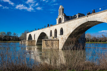 Obraz premium Famous Avignon Bridge also called Pont Saint-Benezet at Avignon France