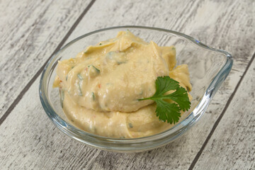 Hummus snack with olive oil