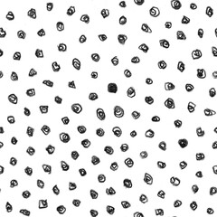 Seamless pattern, Doodle circles. Soft graphite on paper, hand-drawn. Stylish minimalism, white and black.