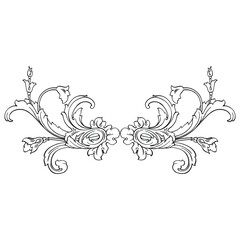 Fototapeta premium UPLOAD UPLOAD 100% 18Classical baroque vector of vintage element for design. Decorative design element filigree calligraphy vector. You can use for wedding decoration of greeting card and laser cut