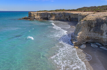 The most beautiful coast of Apulia: Torre Sant' Andrea, Otranto , ITALY (Lecce).Typical coastline...