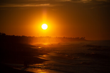 Fototapeta na wymiar sunrise on the beaches of the mexican pacific