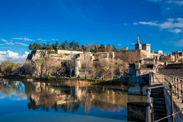 Fototapeta na wymiar Famous Avignon Bridge also called Pont Saint-Benezet at Avignon France