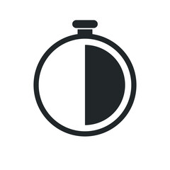 Stopwatch Icon Sport Speed Measurement Countdown Timer Black And White Illustration Vector