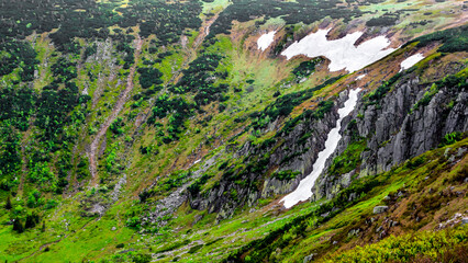 Seven of snow on a snowy mountain cauldron