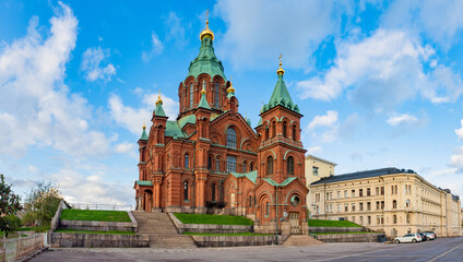 Helsinki. Finland. Assumption Cathedral in Helsinki. Tour of the center of the capital of Finland...