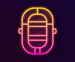 Glowing neon line Rafting boat icon isolated on black background. Inflatable boat. Water sports, extreme sports, holiday, vacation.  Vector Illustration