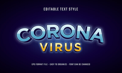 Editable text effects blue and yellow