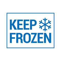 Keep frozen. Food package label, storage instruction vector design