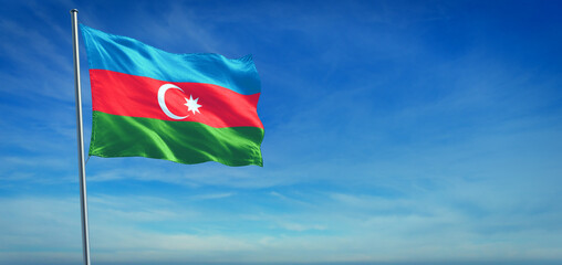 The National flag of Azerbaijan