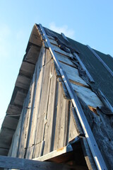 old wooden roof