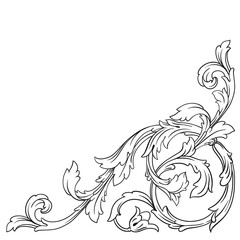 Classical baroque vector of vintage element for design. Decorative design element filigree calligraphy vector. You can use for wedding decoration of greeting card and laser cutting.